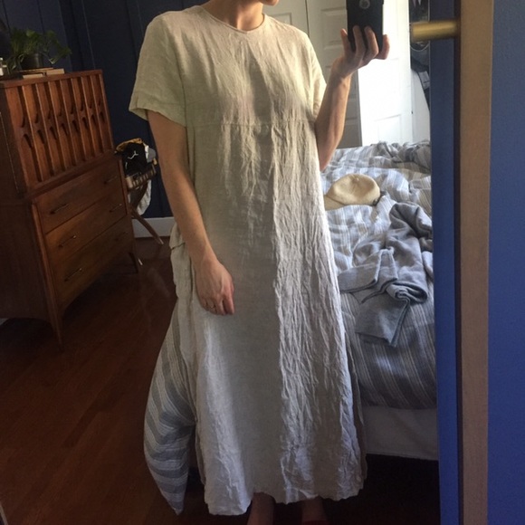 minimalist linen dress